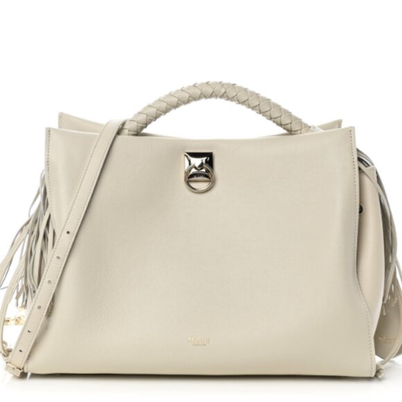 Mulberry Heavy Grain Medium Iris Tote in Chalk & Gold - Perfect Condition - Picture 1 of 8